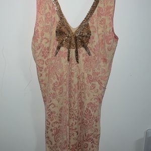Anthropologie pink and champagne Dress